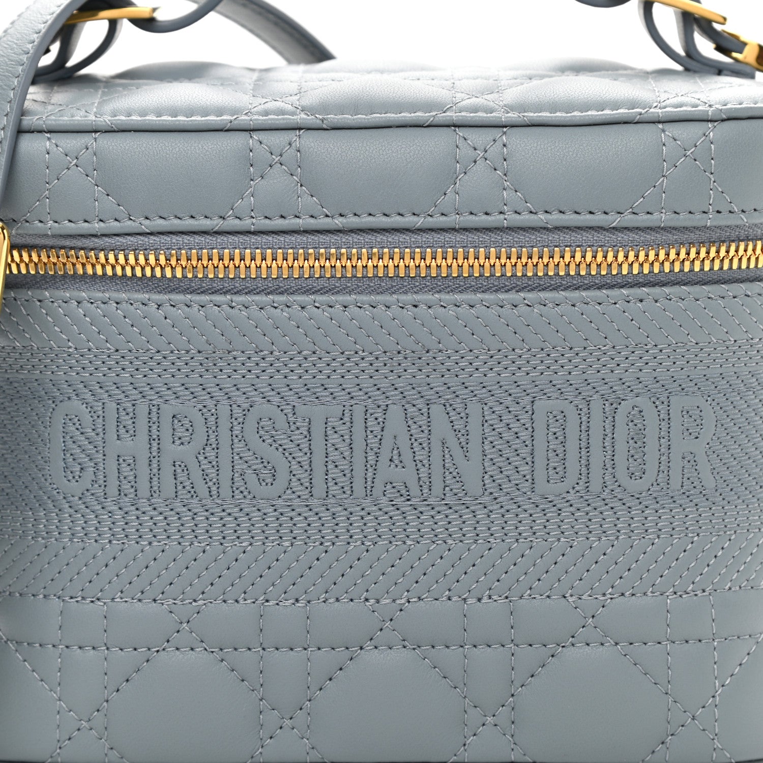 Christian Dior Lambskin Cannage Small Diortravel Vanity Case Cloud Blue 7 of 9