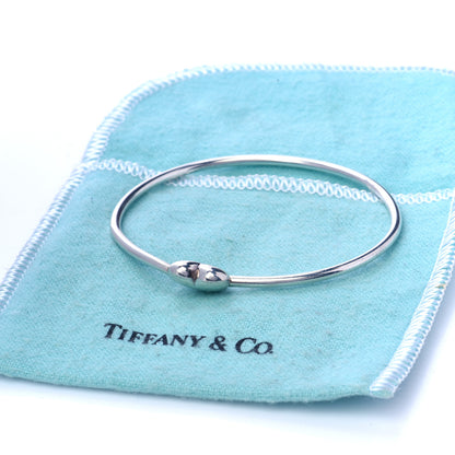 Tiffany Sterling Silver Puffy Heart Bangle Bracelet 6 of 6