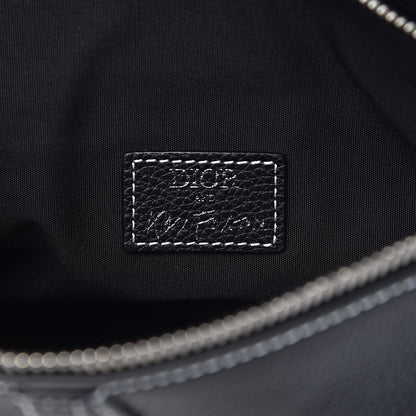 Christian Dior Grained Calfskin Logo Saddle Messenger Bag Black 6 of 11