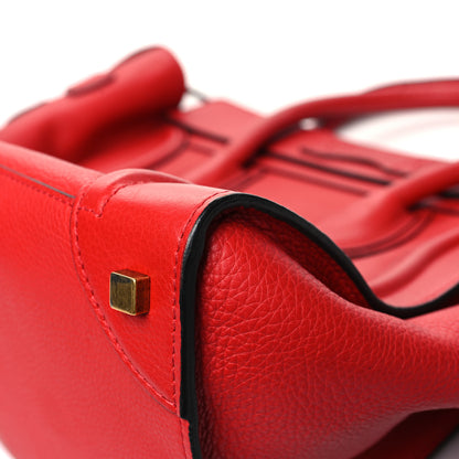 Celine Drummed Calfskin Mini Luggage Coquelicot 11 of 13