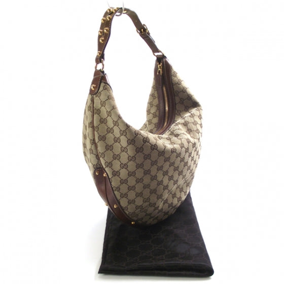 Gucci Monogram Large Studded Hobo 3 of 11