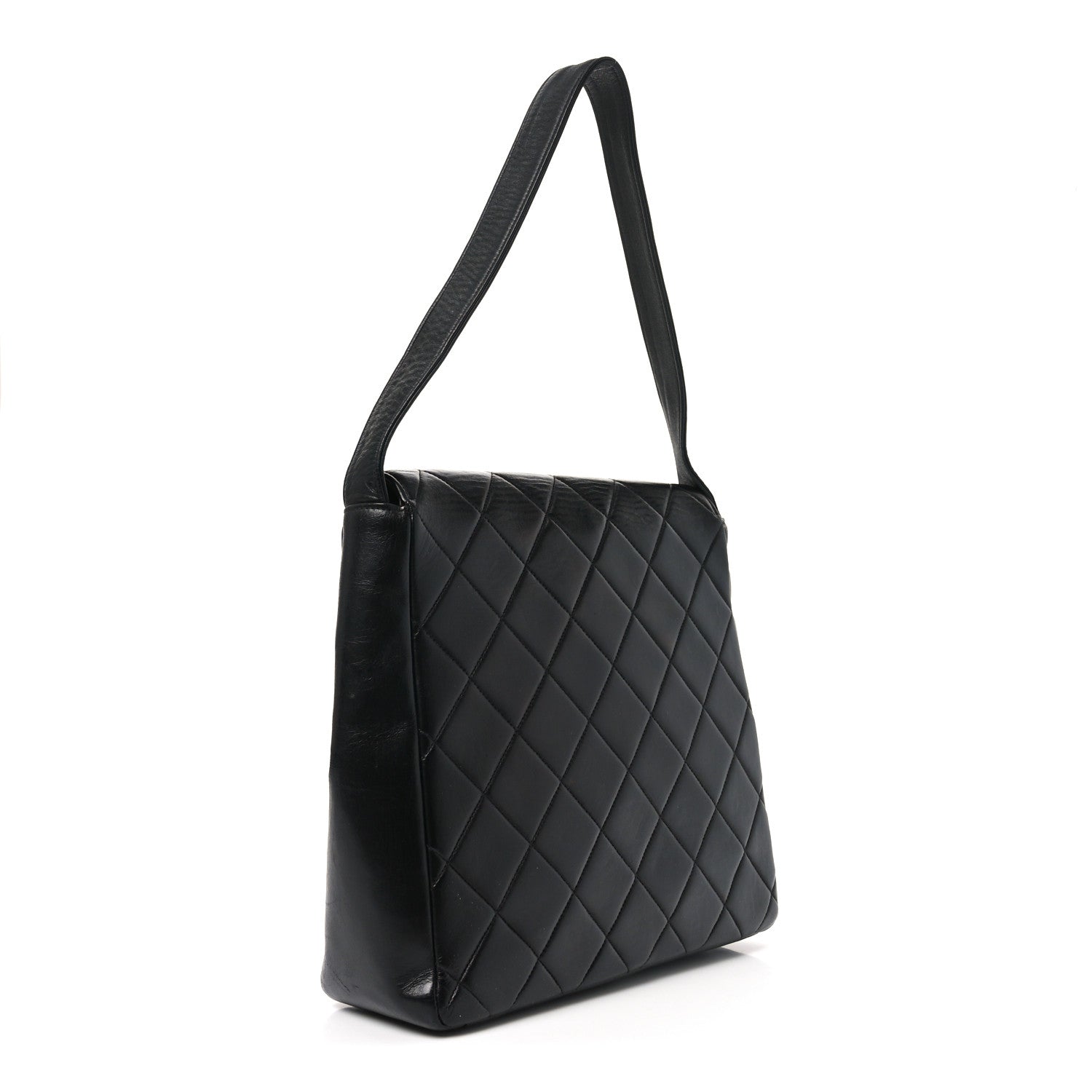 Chanel Lambskin Quilted Double Pocket Shoulder Bag Black 3 of 10