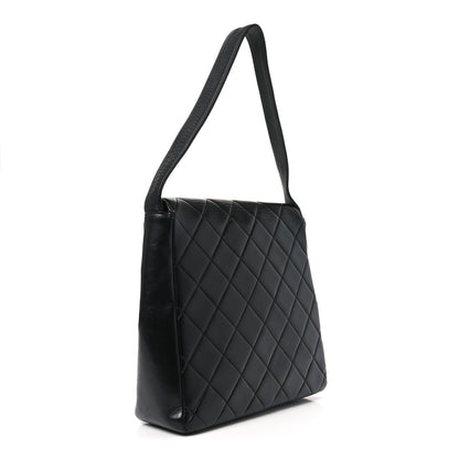 Chanel Lambskin Quilted Double Pocket Shoulder Bag Black 3 of 10