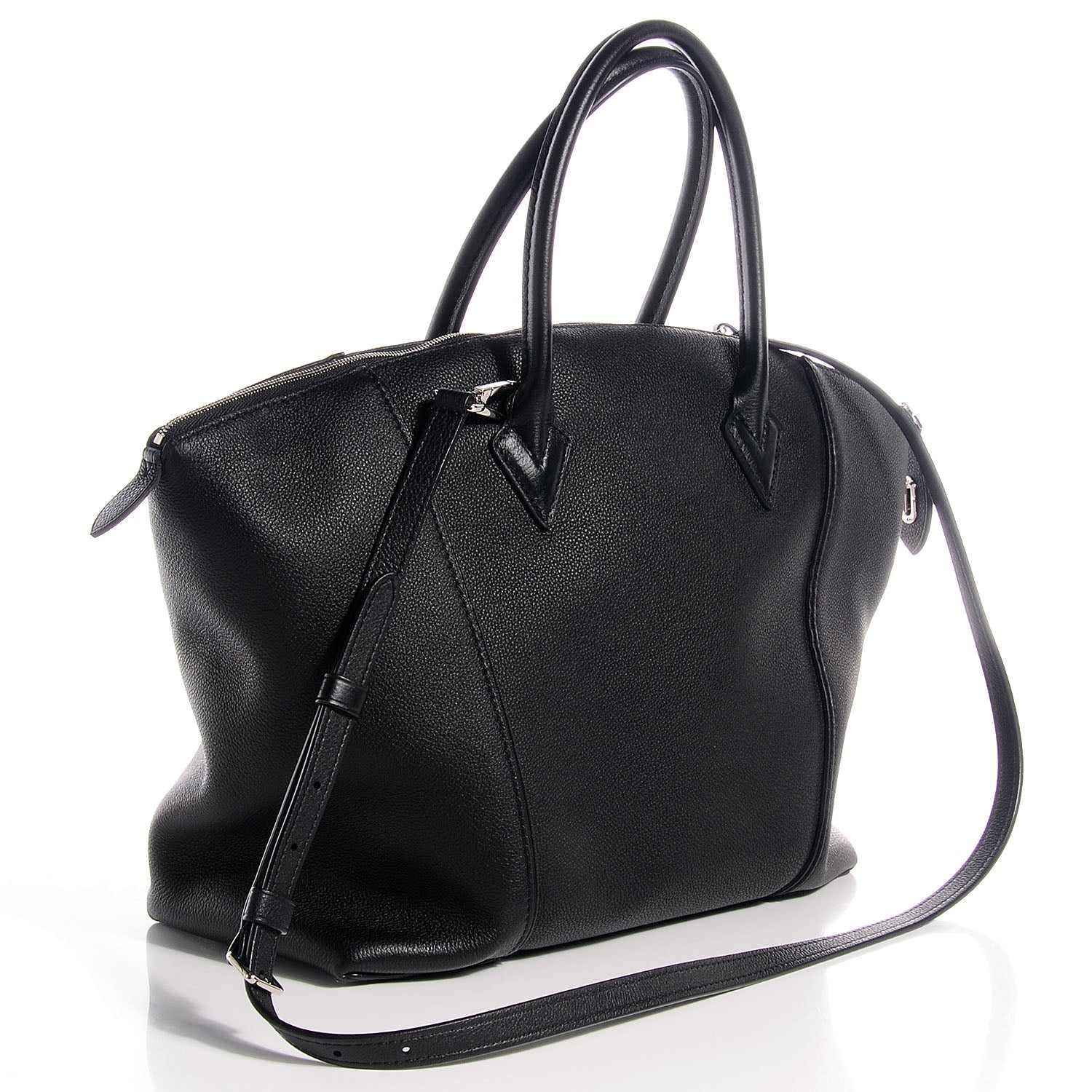 Louis Vuitton Veau Cachemire Soft Lockit MM Black 3 of 10