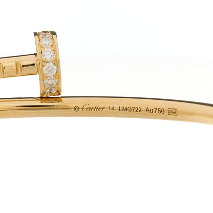 Cartier 18K Yellow Gold Diamond Small Juste Un Clou Bracelet 14 3 of 3