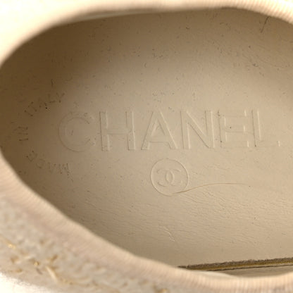 Chanel Tweed Lace Up Sneakers 39 Gold Ecru 7 of 8