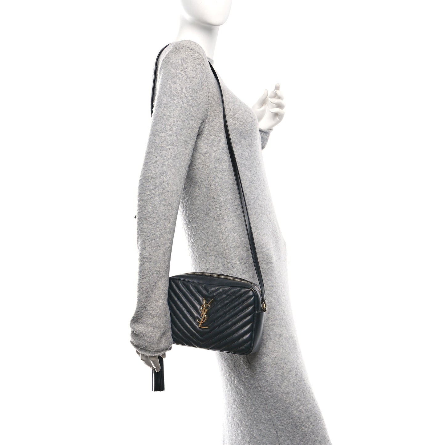 Calfskin Matelasse Monogram Lou Camera Bag Black