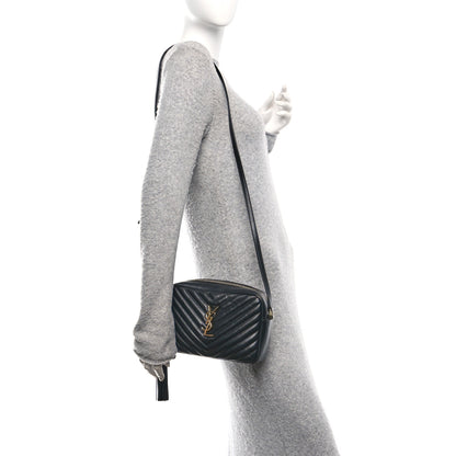 Saint Laurent Calfskin Matelasse Monogram Lou Camera Bag Black 2 of 10