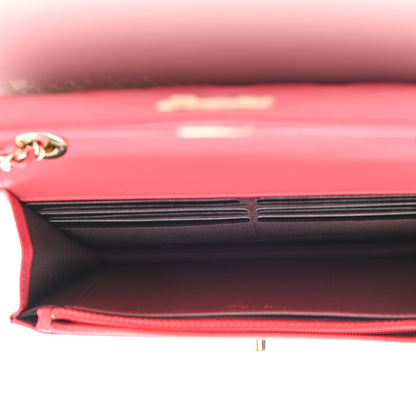 Chanel Lambskin Quilted Trendy CC Wallet On Chain WOC Bright Pink 5 of 10