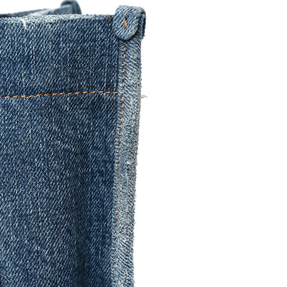 Balenciaga Washed Frayed Denim Logo Small Hardware Tote Blue 10 of 11