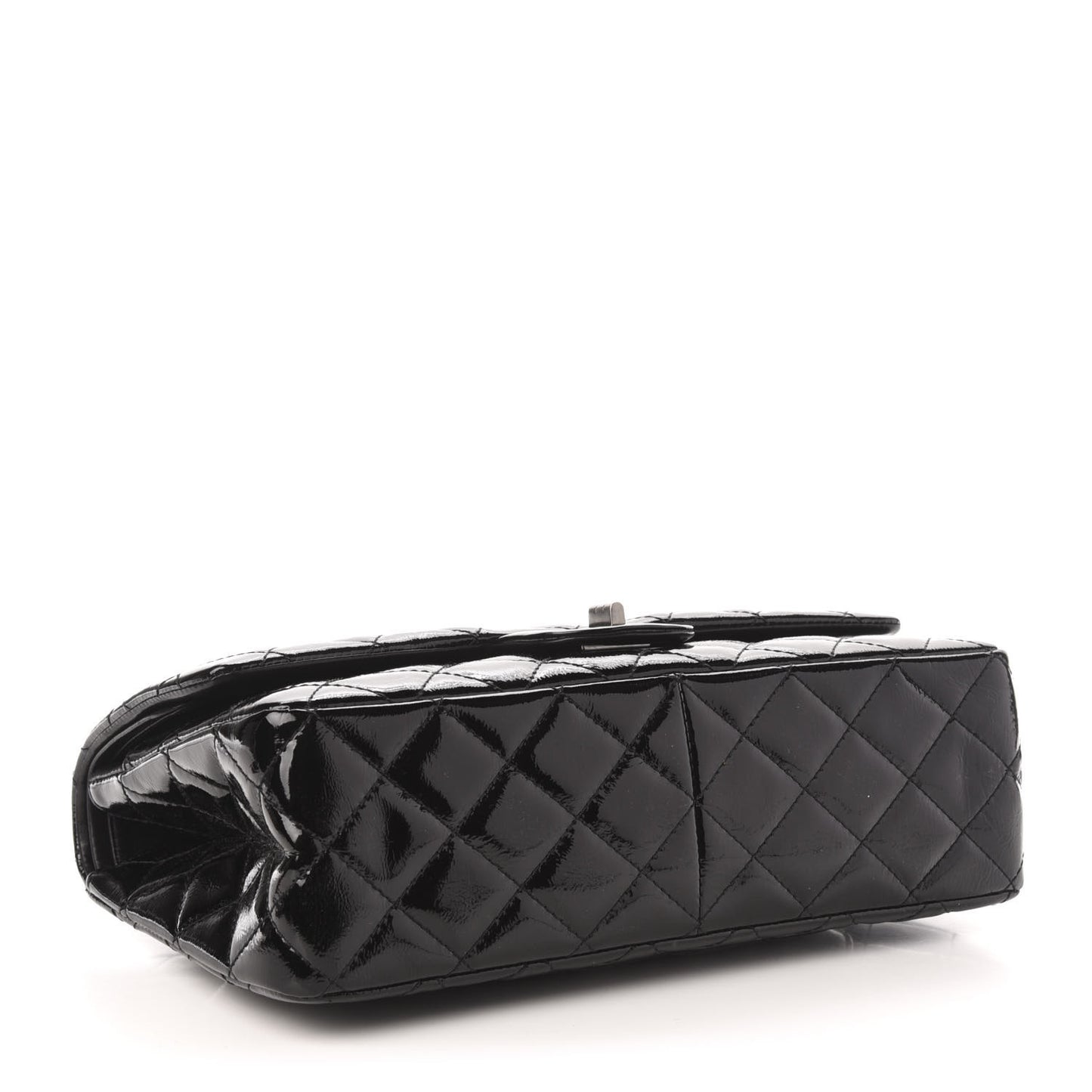 Distressed Patent Quilted 2.55 Reissue 227 Flap Black