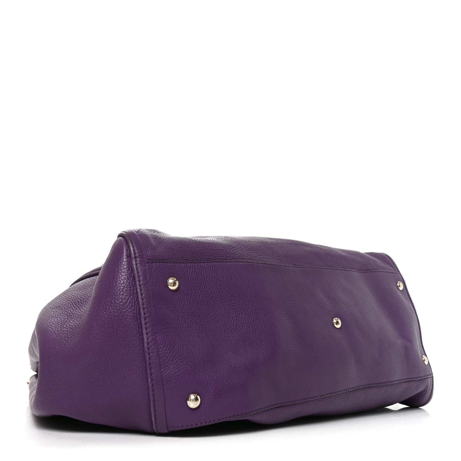 Gucci Pebbled Calfskin Large Soho Shoulder Bag Shine Purple 4 of 10