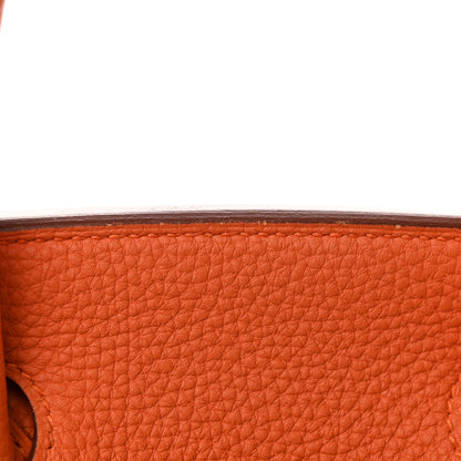 Hermes Taurillon Clemence Birkin 30 Orange 17 of 22