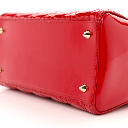 Christian Dior Patent Cannage Medium Lady Dior Red 9 of 11