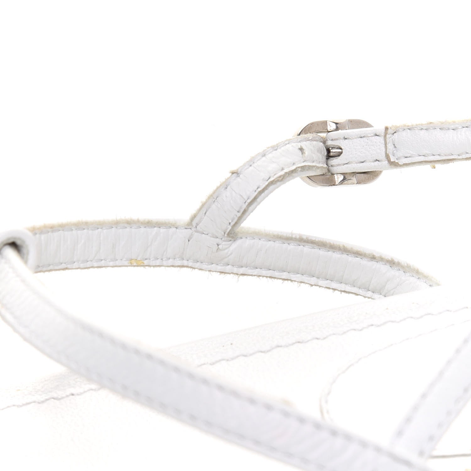 Chanel Lambskin CC Thong Sandals 36 White 9 of 9