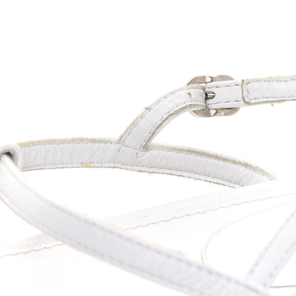 Chanel Lambskin CC Thong Sandals 36 White 9 of 9