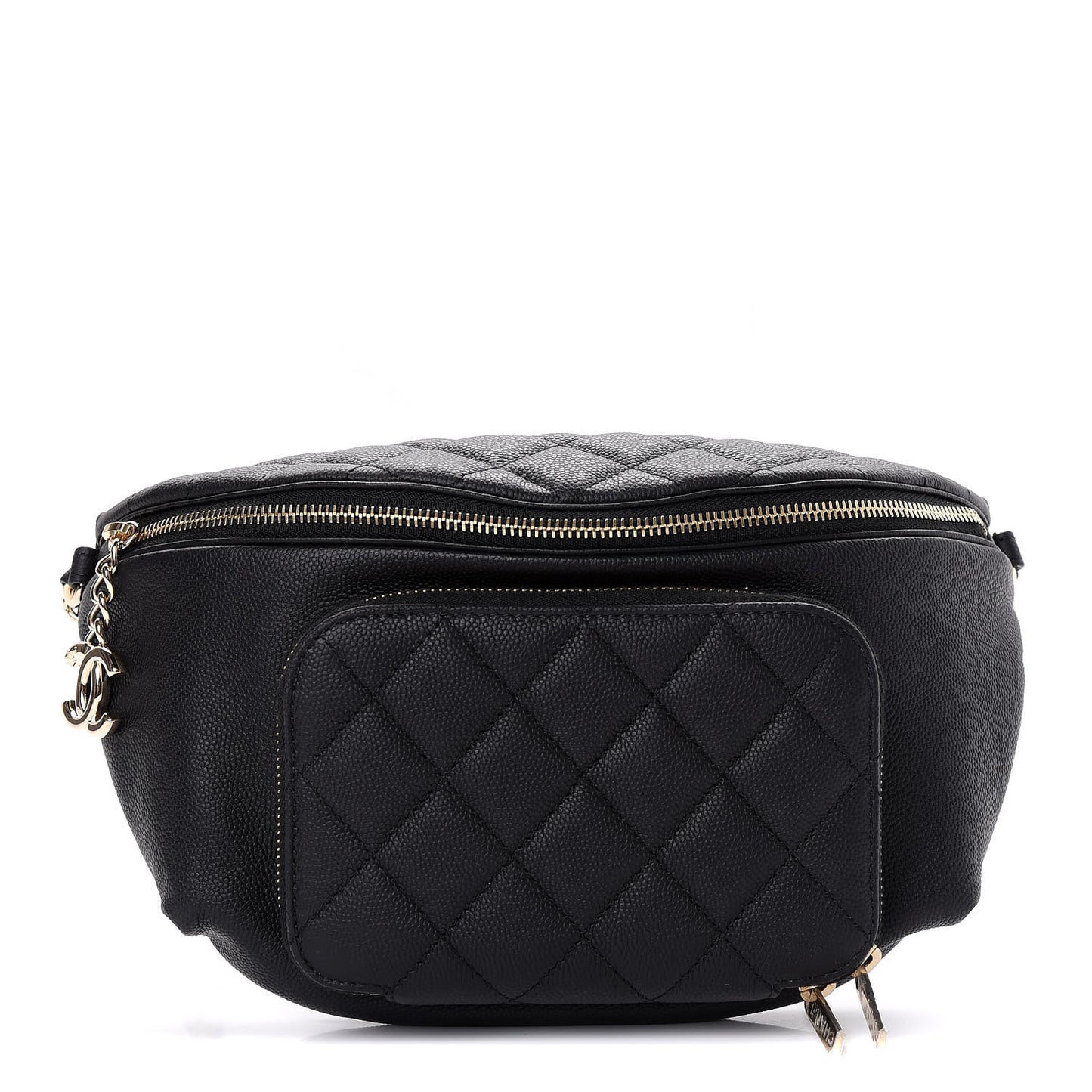 Caviar Quilted Business Affinity Waist Belt Bag Black