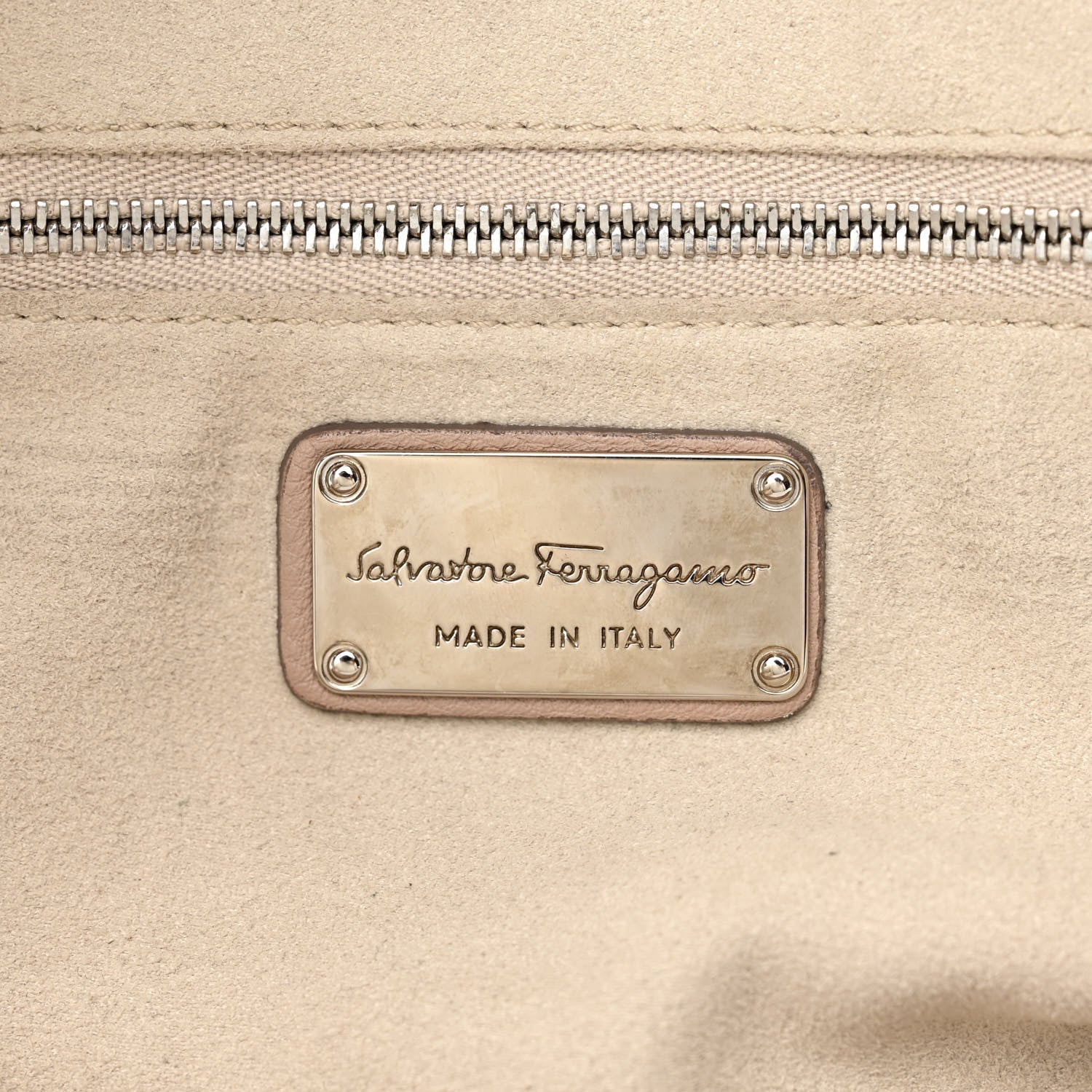 Salvatore Ferragamo Calfskin Large Verve Double Zip Tote Beige 6 of 11