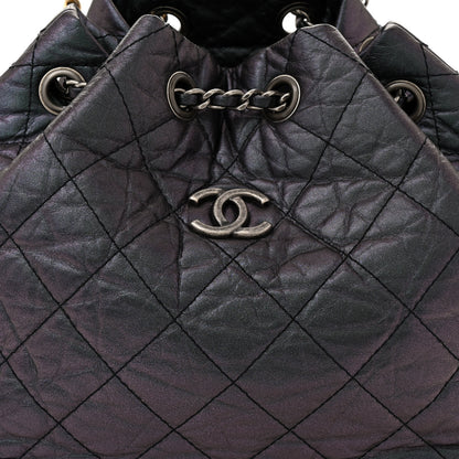 Chanel Iridescent Aged Calfskin Quilted Small Gabrielle Backpack Dark Purple 8 of 13