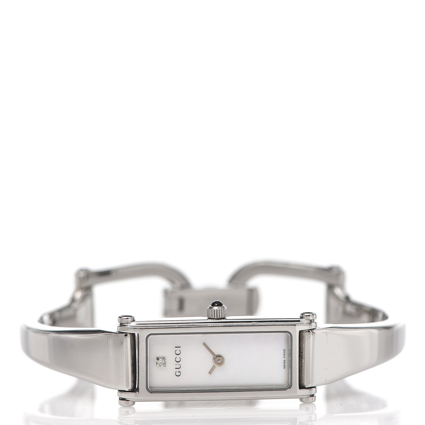 Stainless Steel Diamond Mother of Pearl 12mm 1500L Horsebit Quartz Watch