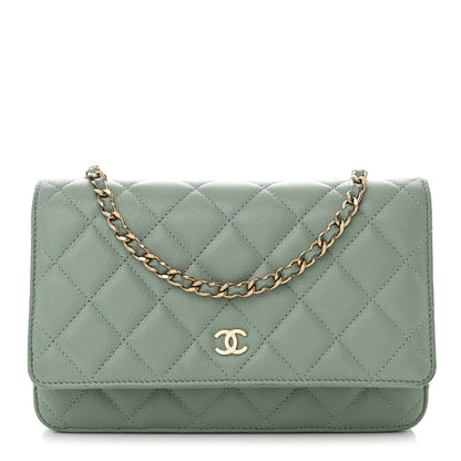 Chanel Caviar Quilted Wallet On Chain WOC Grey 1 of 13