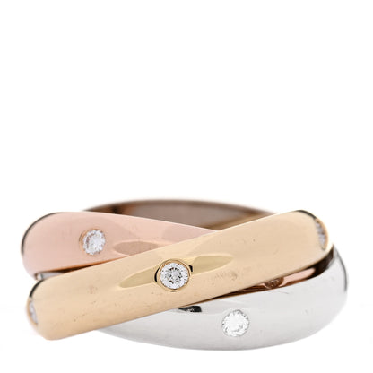 Cartier 18K Pink Yellow White Gold Diamond Medium Trinity Ring 46 3.75 3 of 7