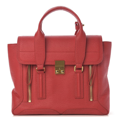 3.1 Phillip Lim 3.1 Textured Calfskin Medium Pashli Satchel Red 1 of 10