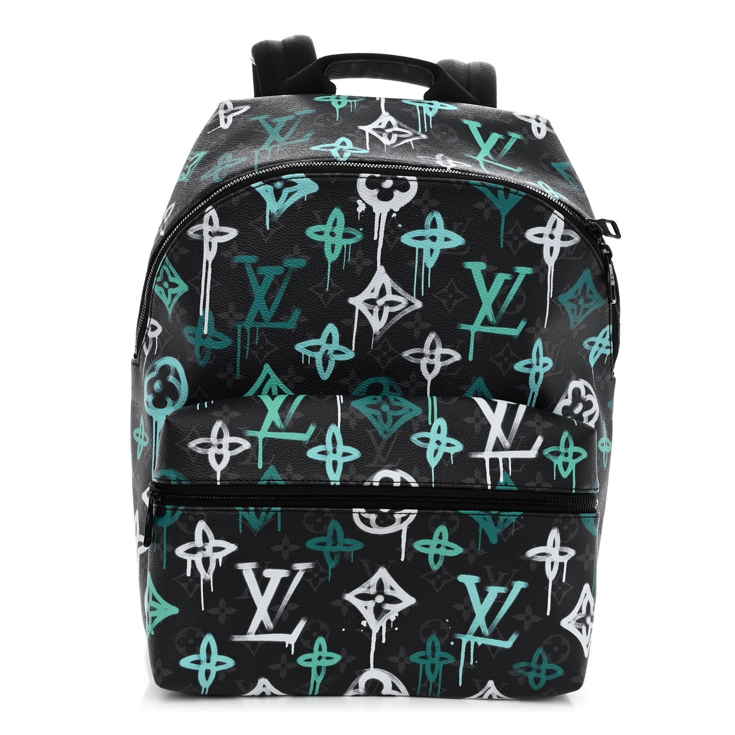 Monogram Eclipse LV Graffiti Discovery Backpack Green Lights