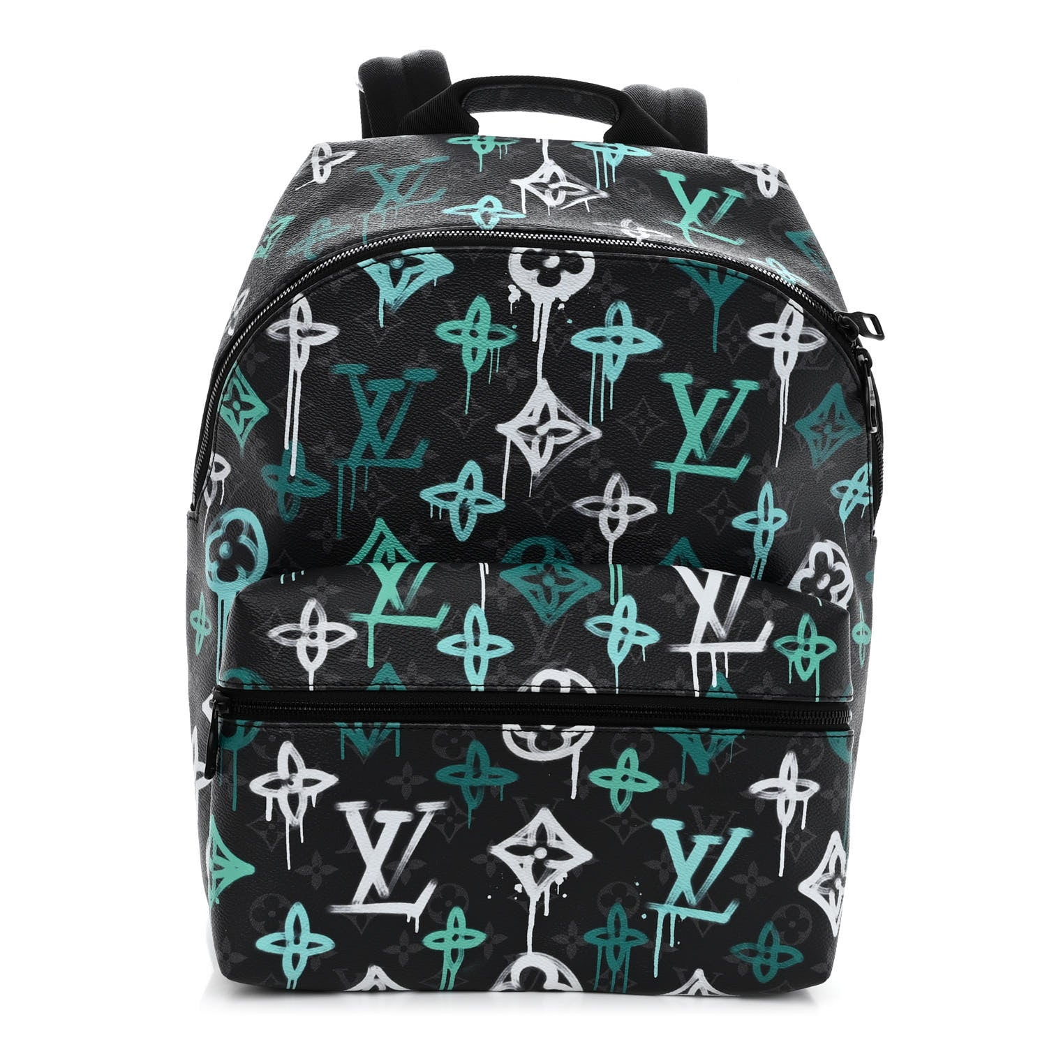 Louis Vuitton Monogram Eclipse LV Graffiti Discovery Backpack Green Lights 1 of 9