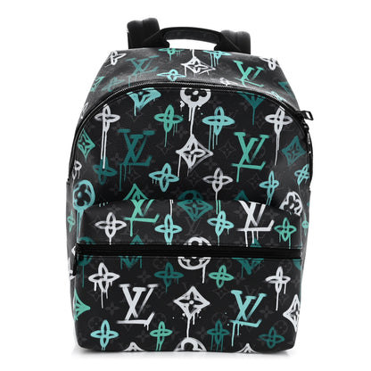 Louis Vuitton Monogram Eclipse LV Graffiti Discovery Backpack Green Lights 1 of 9