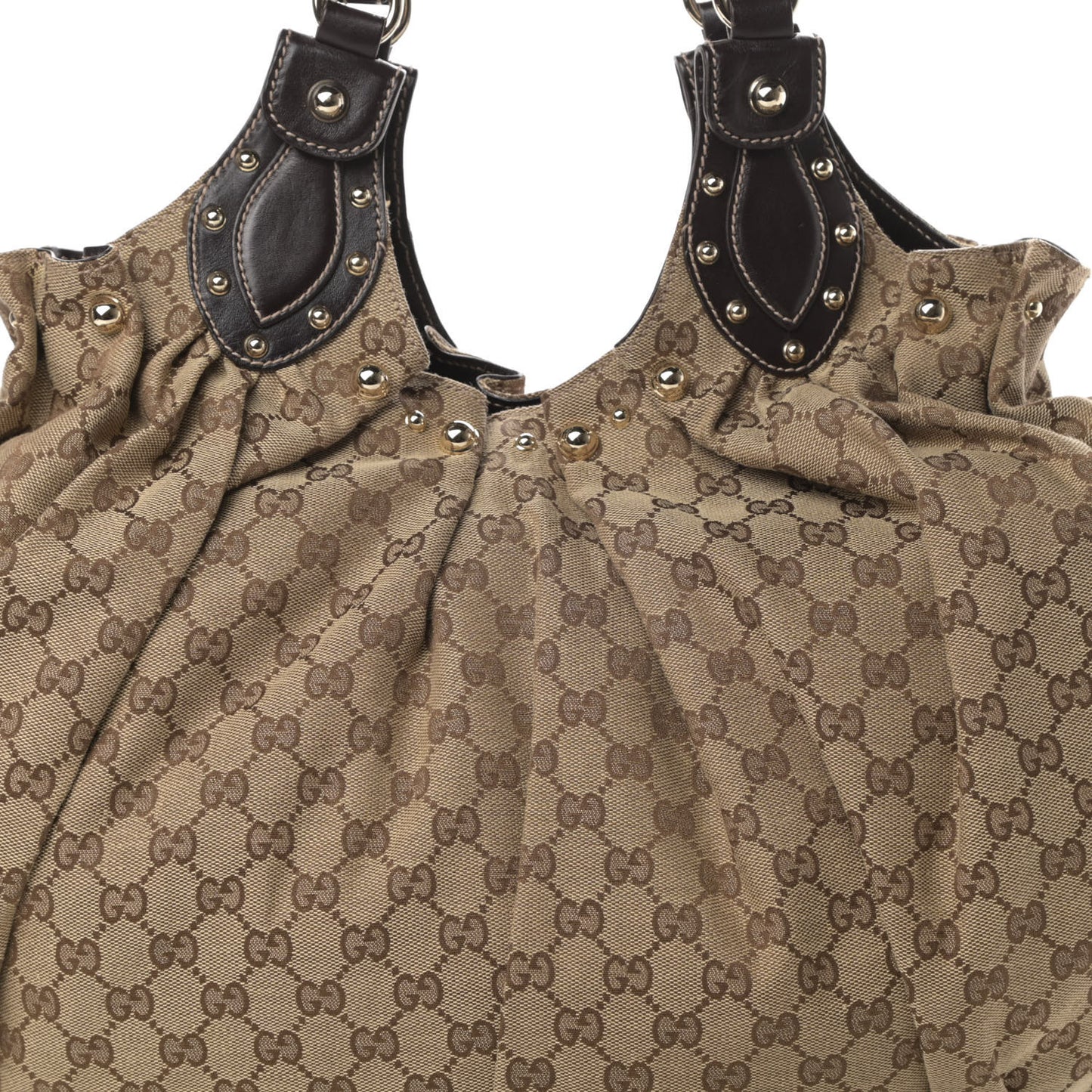 Monogram Studded Pelham Shoulder Bag Dark Brown