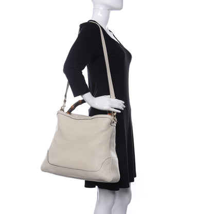 Gucci Pebbled Calfskin Medium Diana Bamboo Shoulder Bag Off White 2 of 9