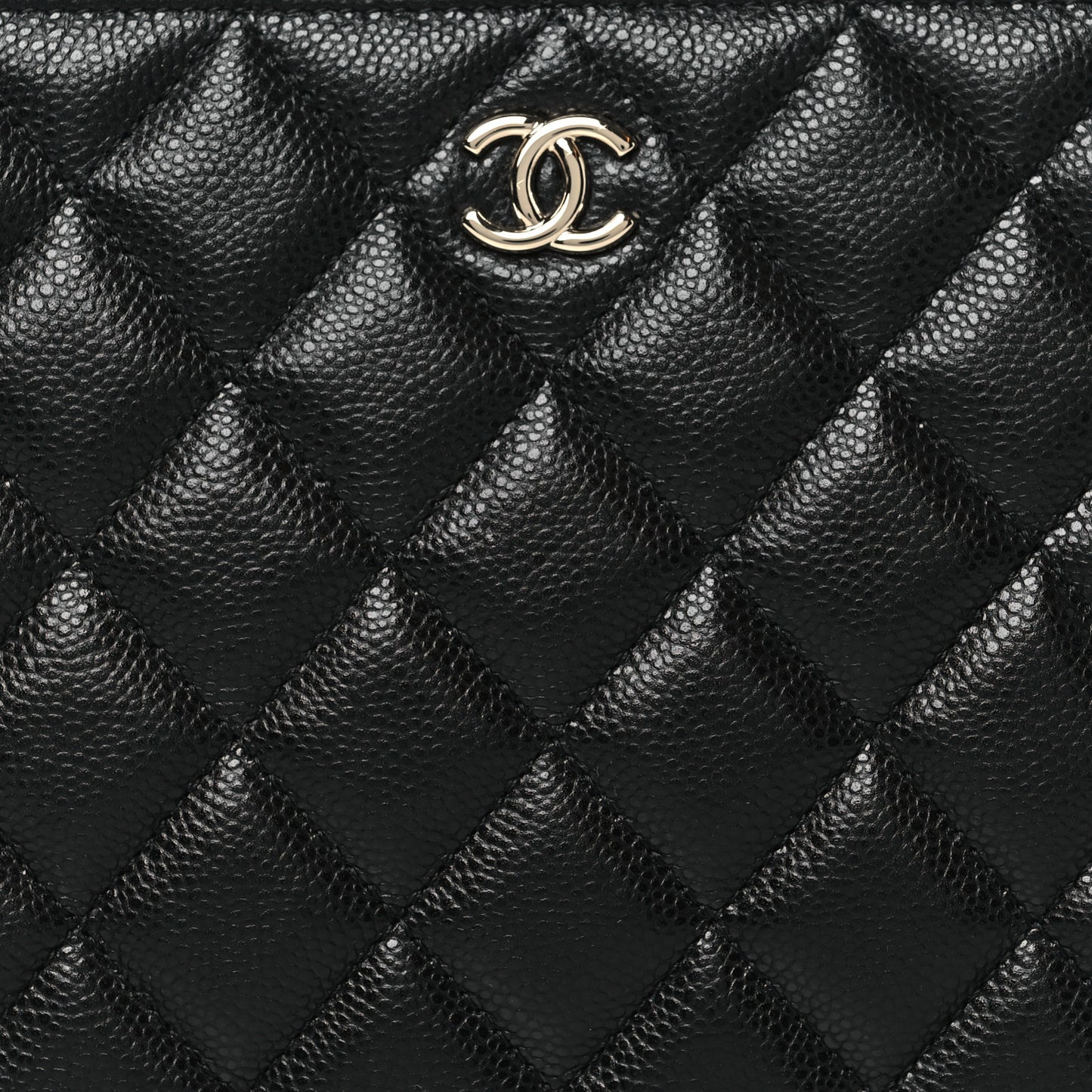 Caviar Quilted Cosmetic Case Black