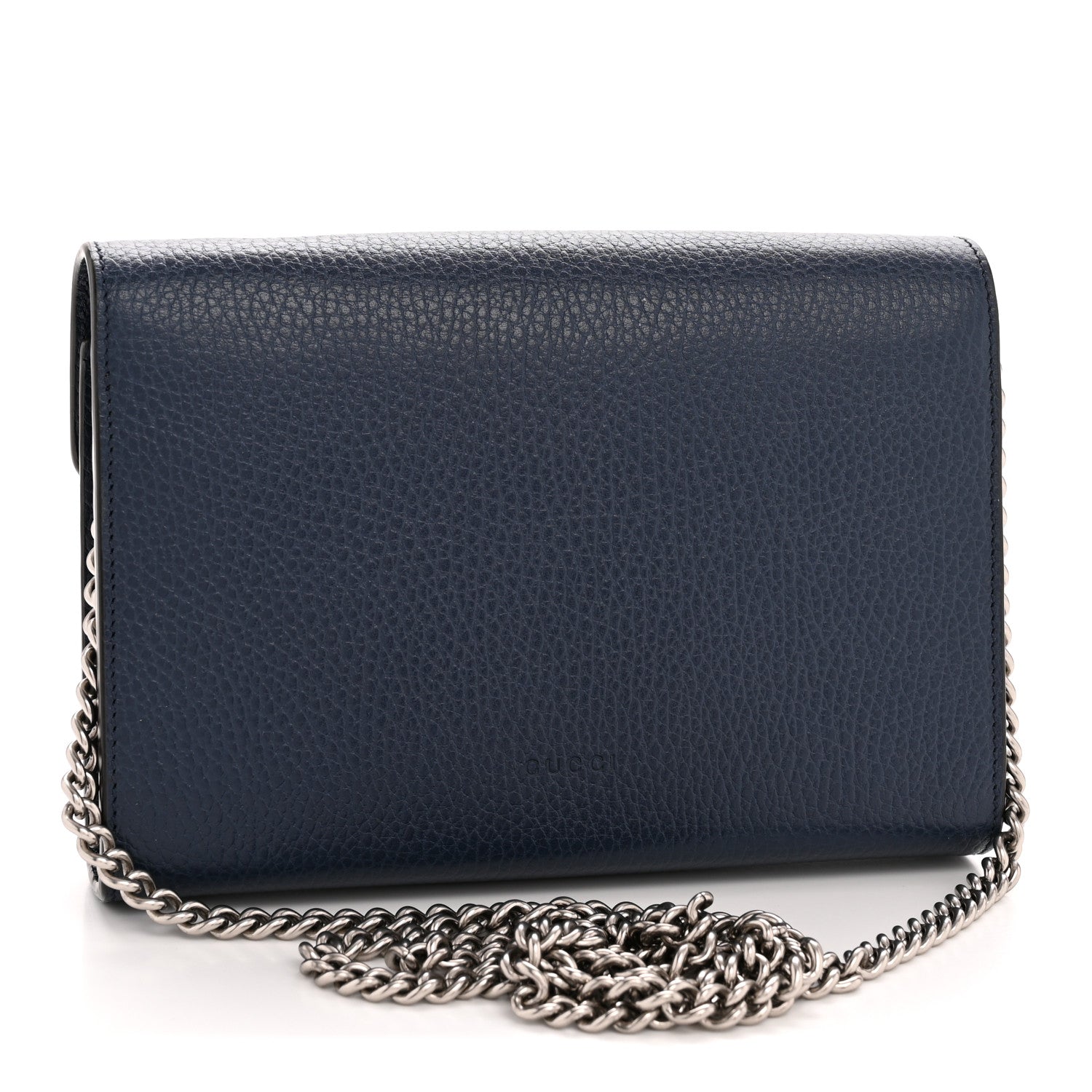 Gucci Dollar Calfskin Crystal Mini Dionysus Chain Wallet Blue Agata Black Diamond 3 of 14