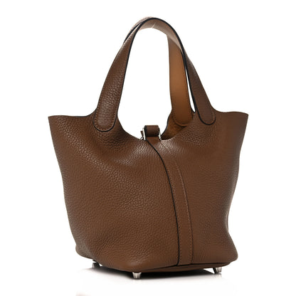 Hermes Taurillon Clemence Swift Eclat Picotin Lock 18 PM Alezan Biscuit 3 of 10