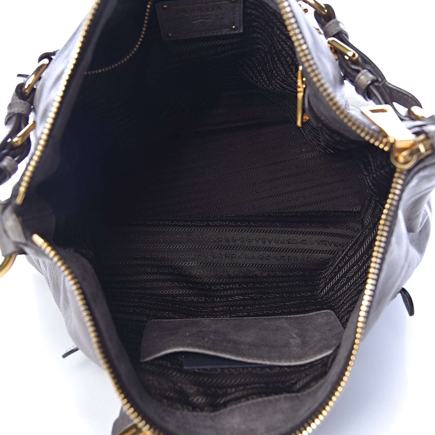 Prada Vitello Shine Hobo Fumo 5 of 11