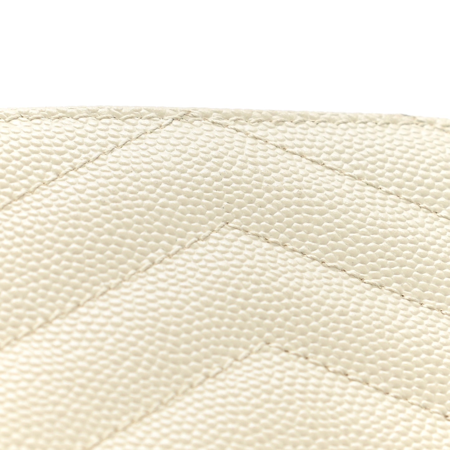 Grain De Poudre Matelasse Chevron Small Monogram Envelope Wallet Crema Soft