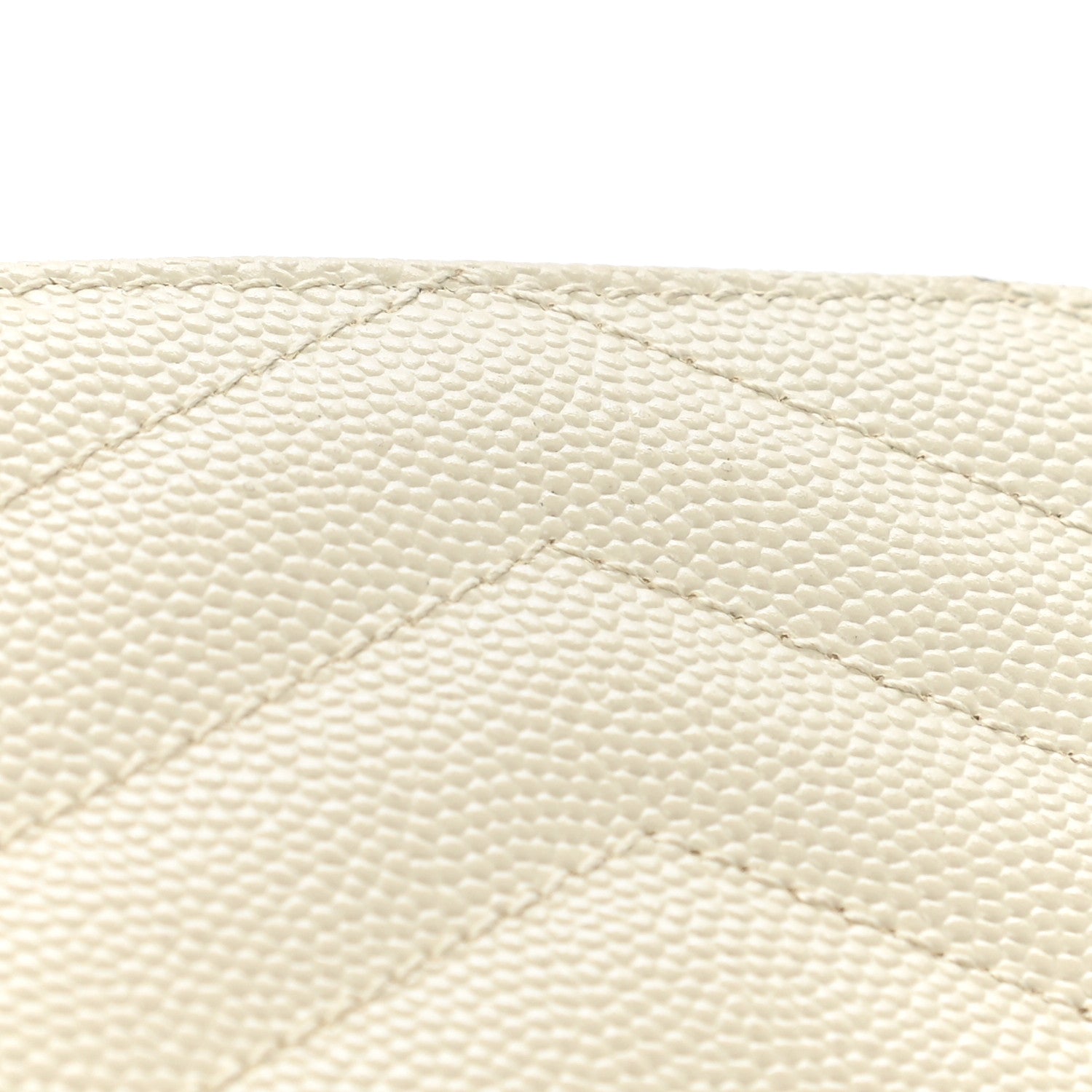 Saint Laurent Grain De Poudre Matelasse Chevron Small Monogram Envelope Wallet Crema Soft 9 of 10