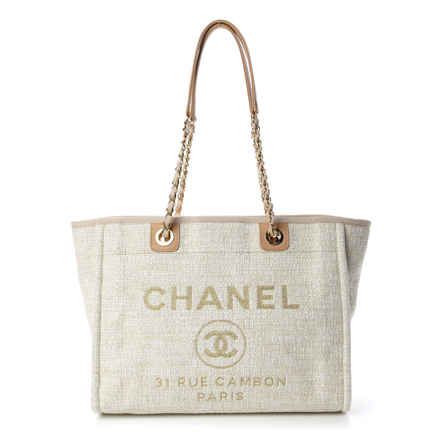 Canvas Small Deauville Tote Light Beige