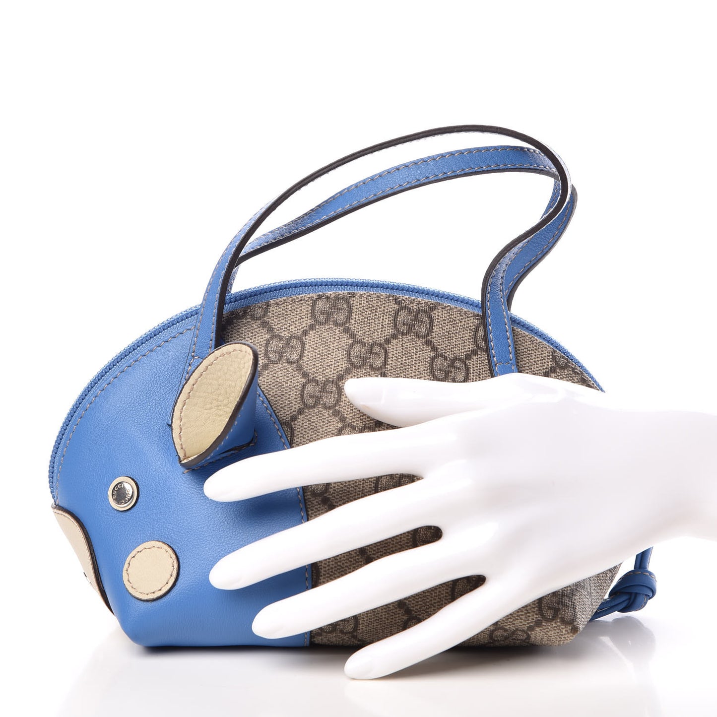 GG Supreme Monogram Children's Zoo Pig Bag Blue