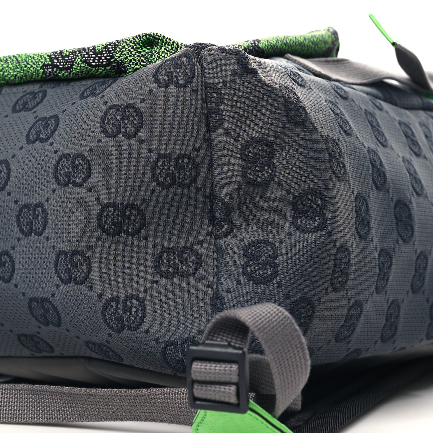 Jersey GG Monogram All Over Pan Sport Double Buckle Backpack Grey Green Multicolor