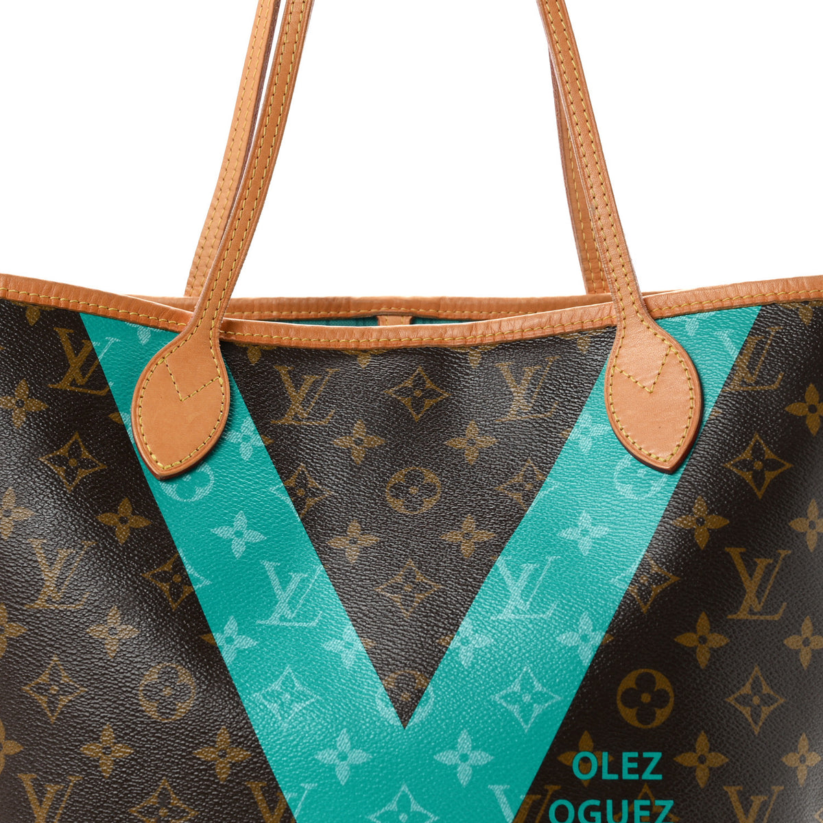 Monogram V Neverfull MM Turquoise