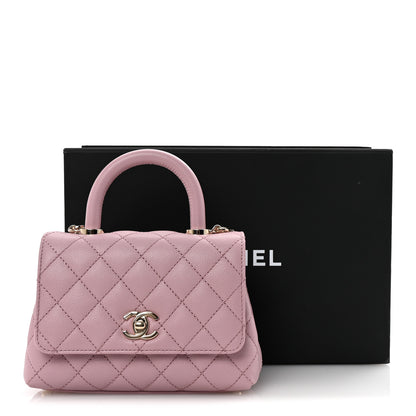 Chanel Caviar Quilted Extra Mini Coco Handle Flap Light Pink 11 of 11