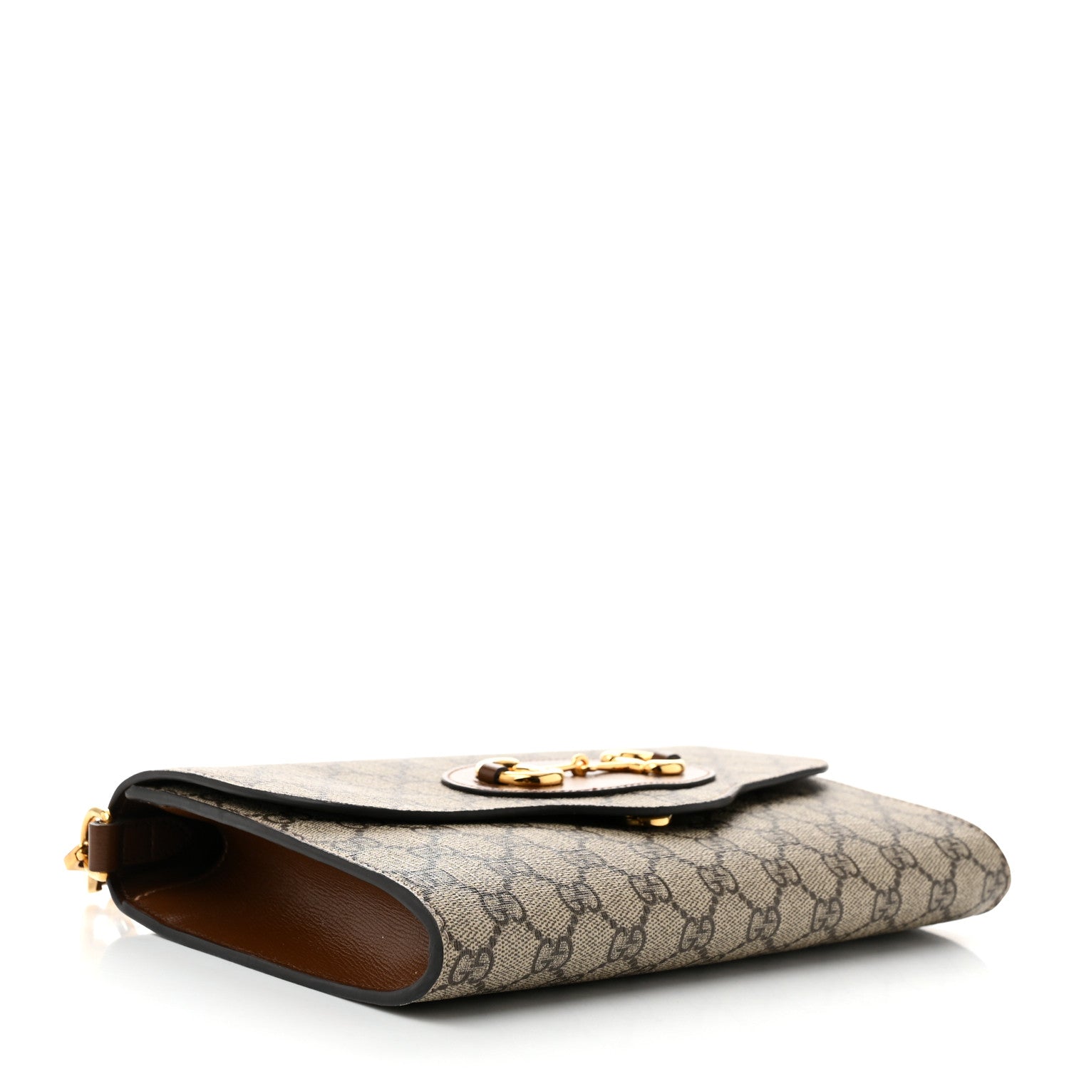 Gucci GG Supreme Monogram Azalea Calfskin Web Small Horsebit 1955 Crossbody Bag Beige Ebony Brown Sugar 4 of 11