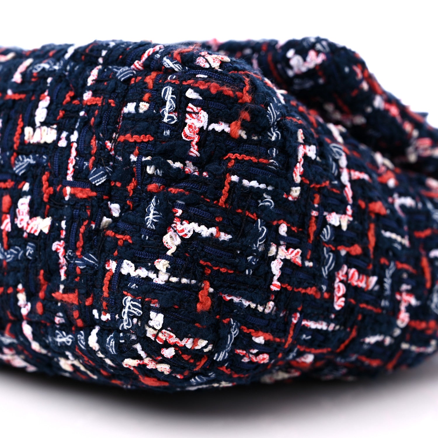 Chanel Tweed Quilted Medium Chanel 19 Flap Navy Blue White Red 9 of 9