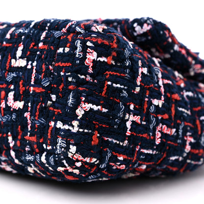 Chanel Tweed Quilted Medium Chanel 19 Flap Navy Blue White Red 9 of 9