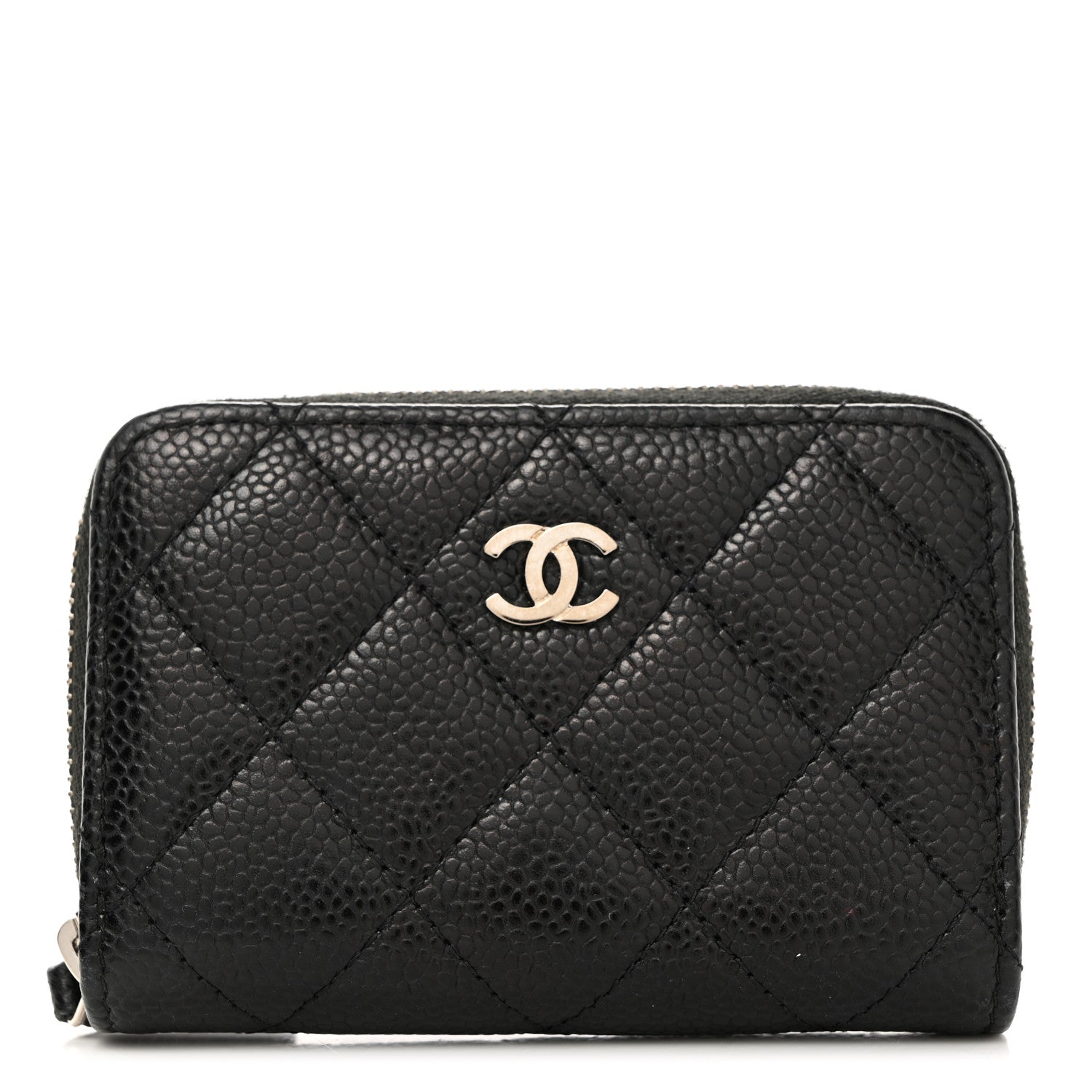 Chanel Caviar Quilted Zip Coin Purse Black 1 of 10