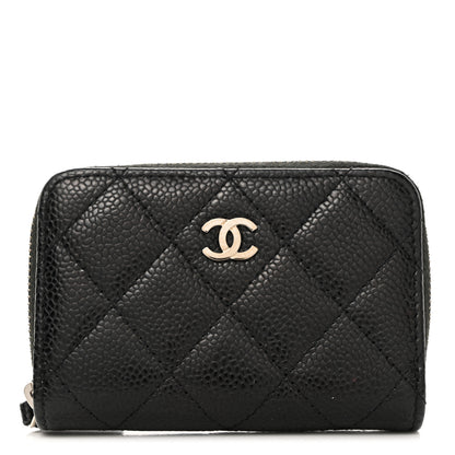 Chanel Caviar Quilted Zip Coin Purse Black 1 of 10