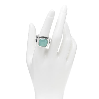 David Yurman Sterling Silver Chalcedony 14mm Albion Ring 55 7.25 2 of 4