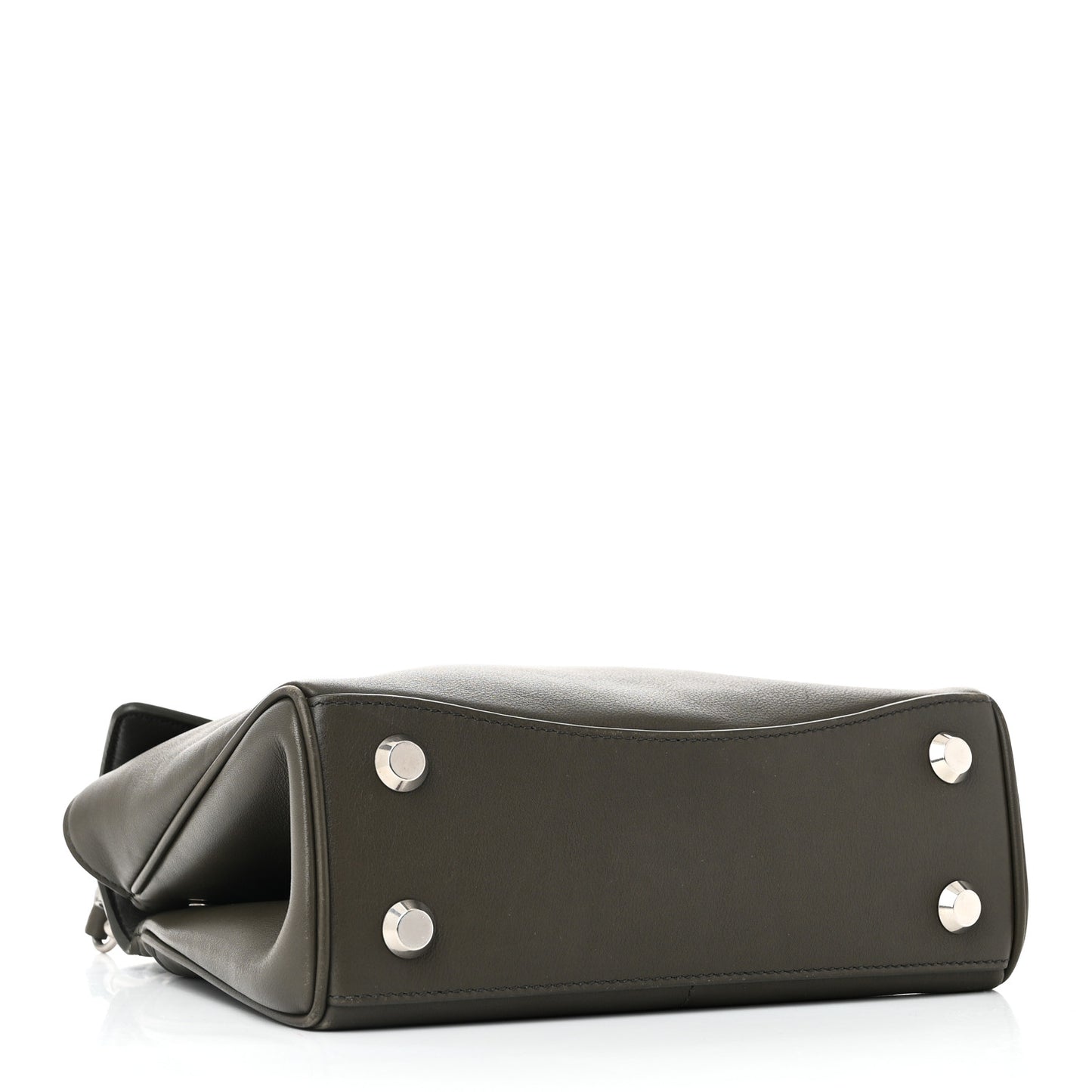 Natural Smooth Calfskin Mini Rodeo Top Handle Handbag Grey